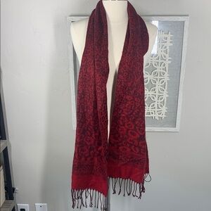 Coach red leapoard winter scarf